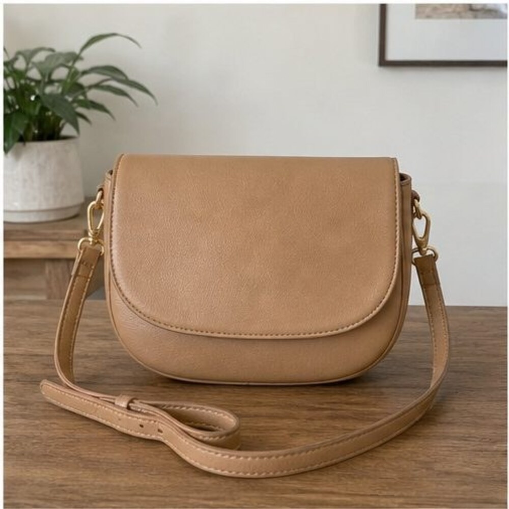 Camel Zip Crossbody Bag